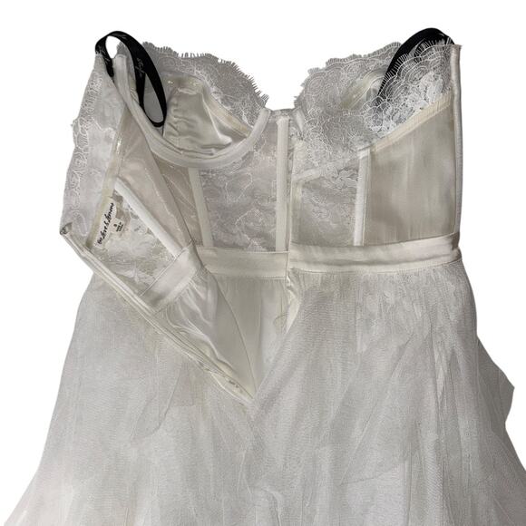 For Love & Lemons White Strapless High Low Maxi Dress Size Small - Picture 11 of 16